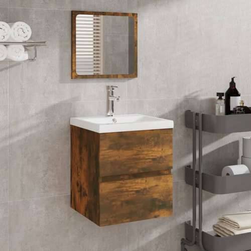 Kupaonski ormarić s Lavabo - Umivaonikom i ogledalom smeđa boja hrasta - Dimljeni hrast 41 x 38.5 x 45 cm 1 Cijena