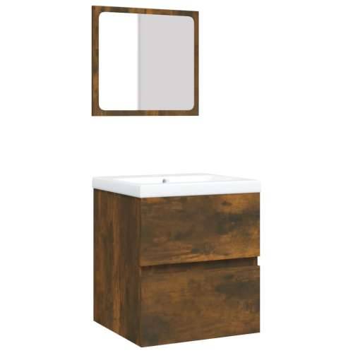 Kupaonski ormarić s Lavabo - Umivaonikom i ogledalom smeđa boja hrasta - Dimljeni hrast 41 x 38.5 x 45 cm 1 Cijena