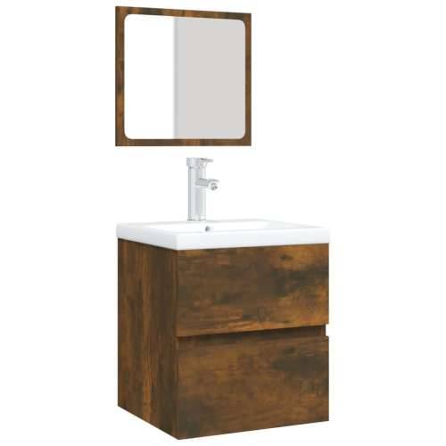 Kupaonski ormarić s Lavabo - Umivaonikom i ogledalom smeđa boja hrasta - Dimljeni hrast 41 x 38.5 x 45 cm 1 Cijena