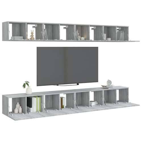 TV ormarići 8 kom boja hrasta 60 x 30 x 30 cm konstruirano drvo - Sivi hrast sonoma 8 60 cm Cijena