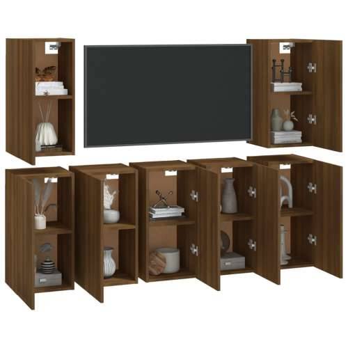 TV ormarići 7 kom boja smeđeg hrasta 30,5 x 30 x 60 cm drveni - Smeđi hrast 7 Cijena