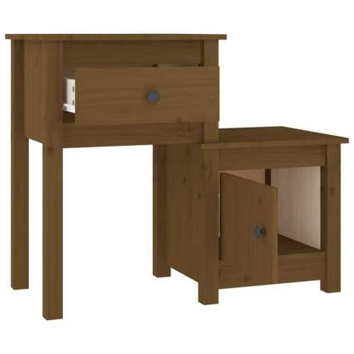 Noćni ormarić boja meda 79,5 x 38 x 65,5 cm od masivne borovine - boja meda 1 Cijena