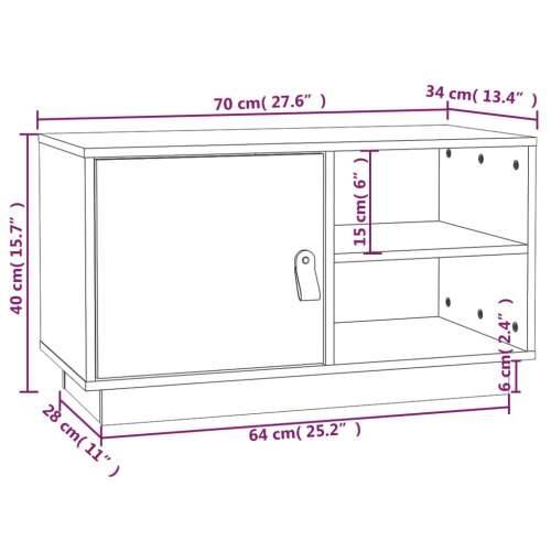 TV ormarić smeđa boja meda 70 x 34 x 40 cm od masivne borovine - boja meda 1 Cijena