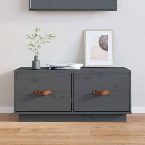 TV ormarić sivi 80 x 34 x 35 cm od masivne borovine - Siva 1 Cijena