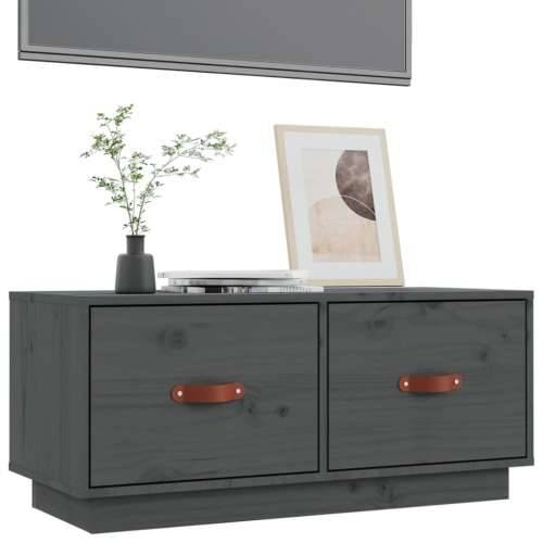TV ormarić sivi 80 x 34 x 35 cm od masivne borovine - Siva 1 Cijena