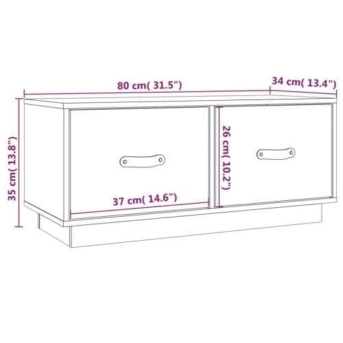TV ormarić sivi 80 x 34 x 35 cm od masivne borovine - Siva 1 Cijena