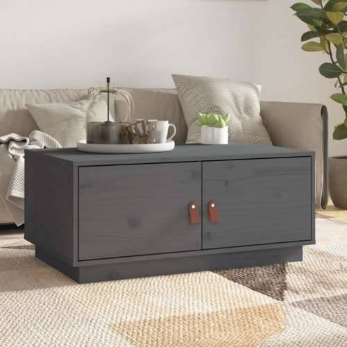 Stolić za kavu sivi 80 x 50 x 35 cm od masivne borovine - Siva 1 Cijena