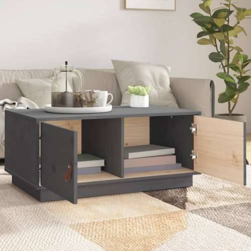 Stolić za kavu sivi 80 x 50 x 35 cm od masivne borovine - Siva 1 Cijena