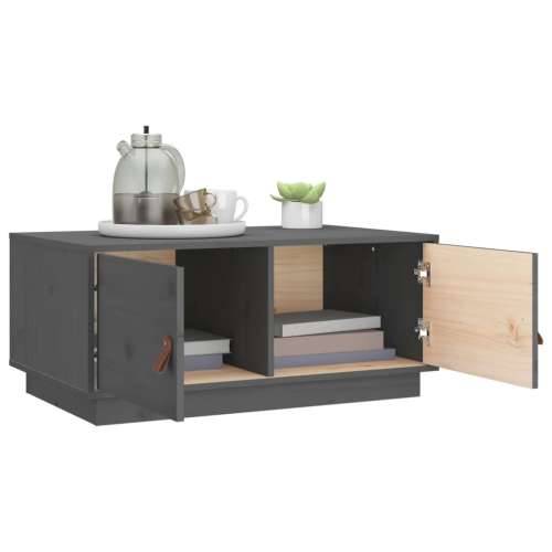 Stolić za kavu sivi 80 x 50 x 35 cm od masivne borovine - Siva 1 Cijena