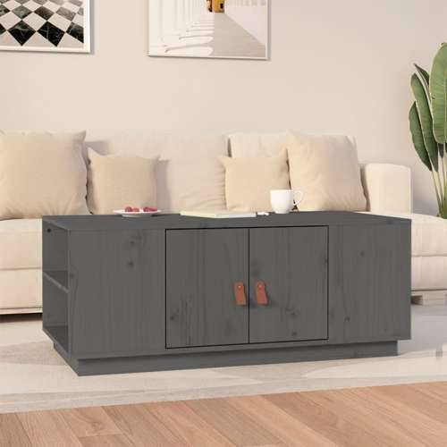 Stolić za kavu sivi 100 x 50 x 41 cm od masivne borovine - Siva 1 Cijena