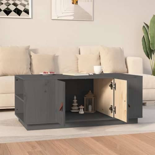 Stolić za kavu sivi 100 x 50 x 41 cm od masivne borovine - Siva 1 Cijena