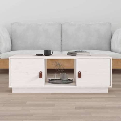 Stolić za kavu bijeli 100 x 50 x 35 cm od masivne borovine - Bijela 1 Cijena
