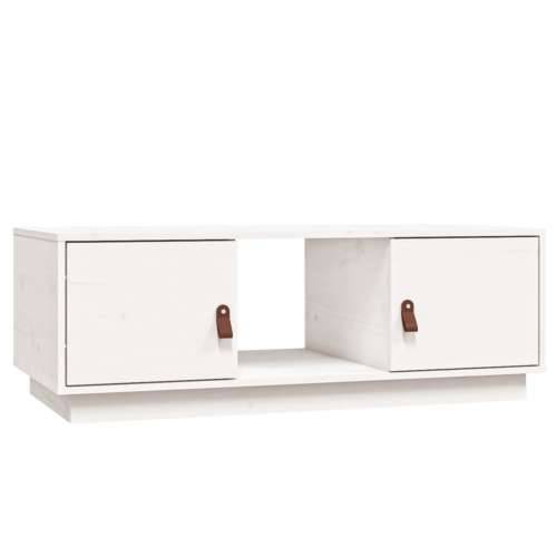 Stolić za kavu bijeli 100 x 50 x 35 cm od masivne borovine - Bijela 1 Cijena