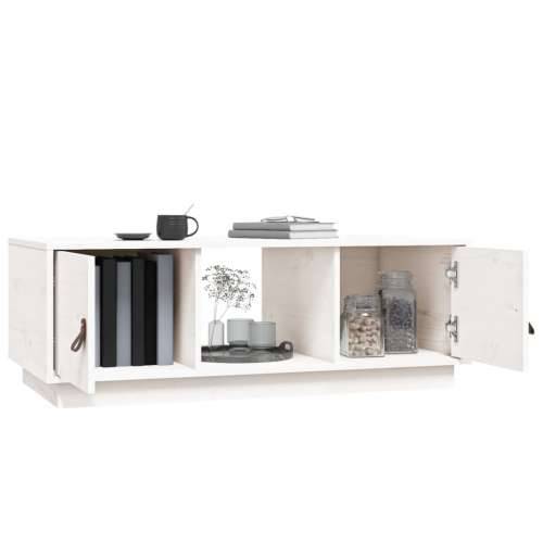 Stolić za kavu bijeli 100 x 50 x 35 cm od masivne borovine - Bijela 1 Cijena