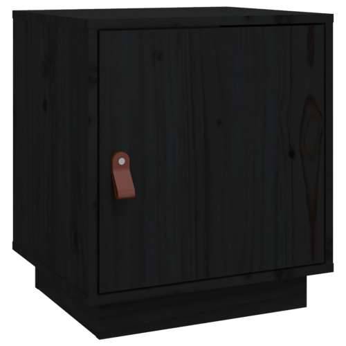 Noćni ormarić crni 40 x 34 x 45 cm od masivne borovine - Crna 1 Cijena
