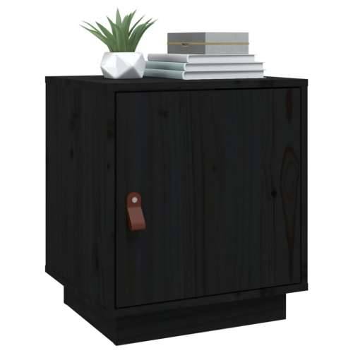 Noćni ormarić crni 40 x 34 x 45 cm od masivne borovine - Crna 1 Cijena