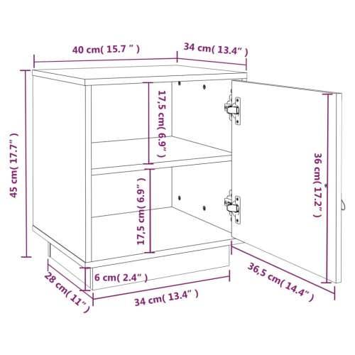 Noćni ormarić crni 40 x 34 x 45 cm od masivne borovine - Crna 1 Cijena