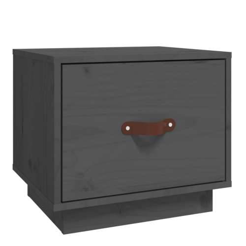 Noćni ormarić sivi 40 x 34 x 35 cm od masivne borovine - Siva 1 Cijena