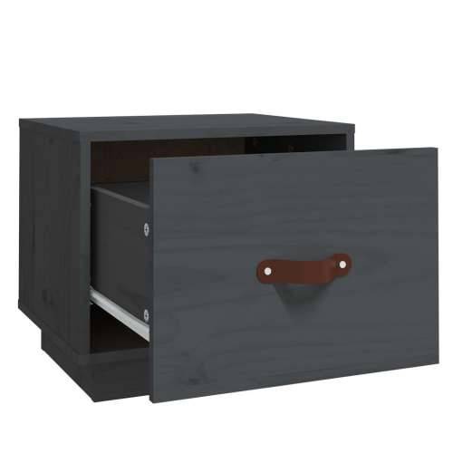Noćni ormarić sivi 40 x 34 x 35 cm od masivne borovine - Siva 1 Cijena