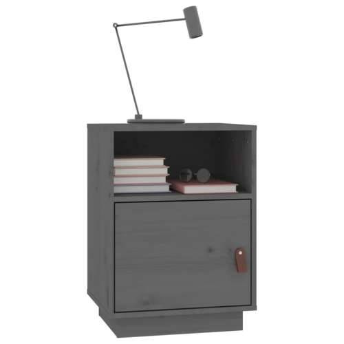 Noćni ormarići 2 kom sivi 40 x 34 x 55 cm od masivne borovine - Siva 2 Cijena