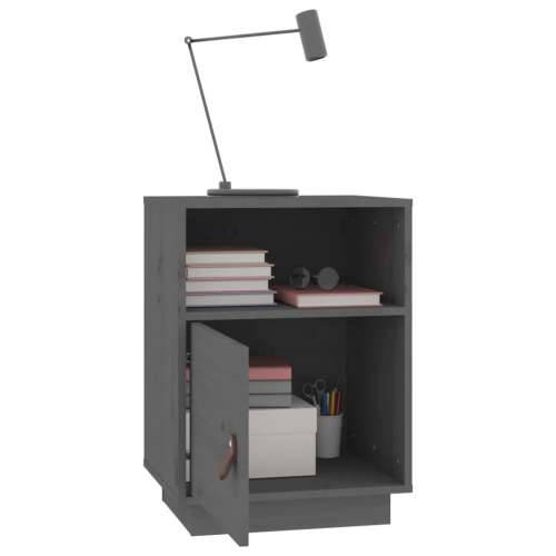 Noćni ormarići 2 kom sivi 40 x 34 x 55 cm od masivne borovine - Siva 2 Cijena