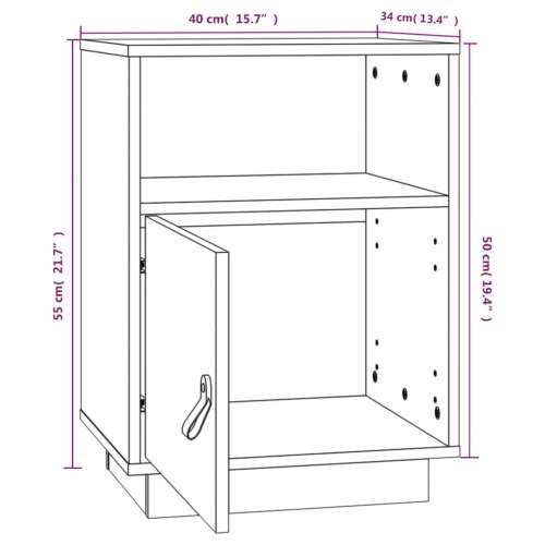 Noćni ormarići 2 kom sivi 40 x 34 x 55 cm od masivne borovine - Siva 2 Cijena