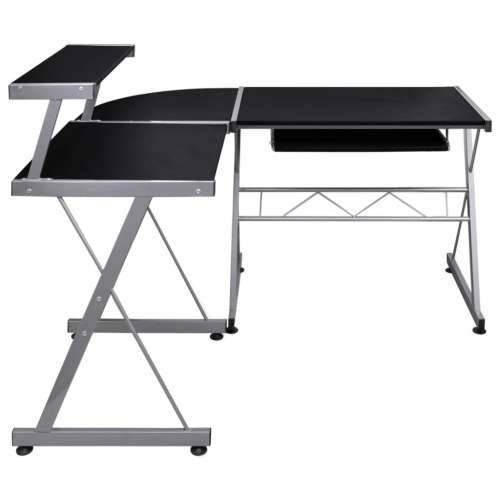Kutni stol za računalo crni 132 x 112 x 99 cm konstruirano drvo - Crna 132 x 112 x 99 cm Cijena