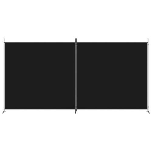 Sobna pregrada s 2 panela crna 348 x 180 cm od tkanine Cijena