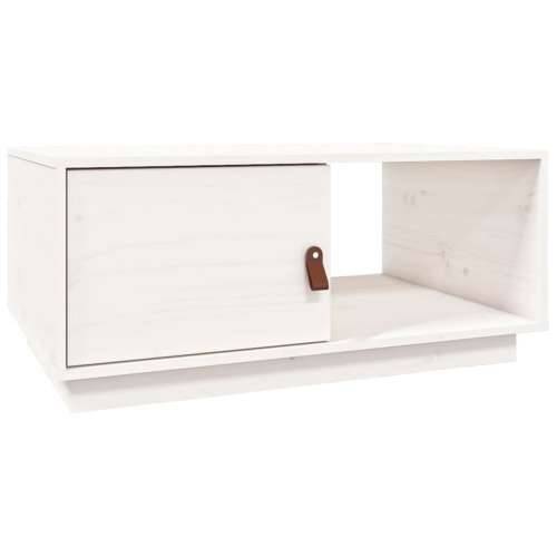 Stolić za kavu bijeli 80 x 50 x 35,5 cm od masivne borovine - Bijela 1 Cijena