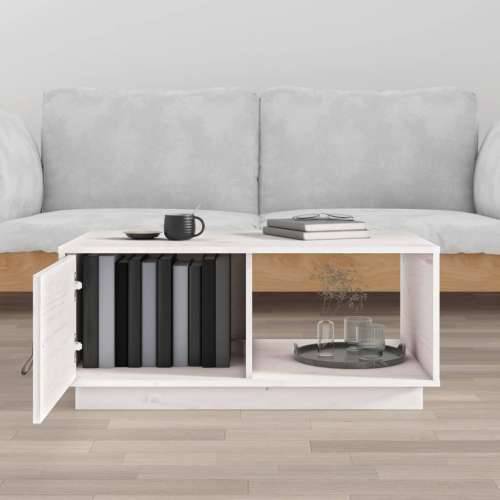 Stolić za kavu bijeli 80 x 50 x 35,5 cm od masivne borovine - Bijela 1 Cijena