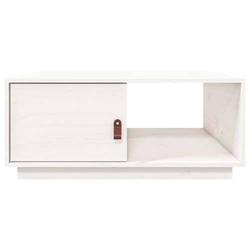 Stolić za kavu bijeli 80 x 50 x 35,5 cm od masivne borovine - Bijela 1 Cijena