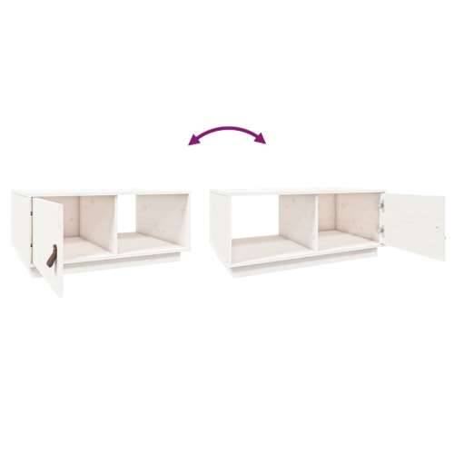 Stolić za kavu bijeli 80 x 50 x 35,5 cm od masivne borovine - Bijela 1 Cijena