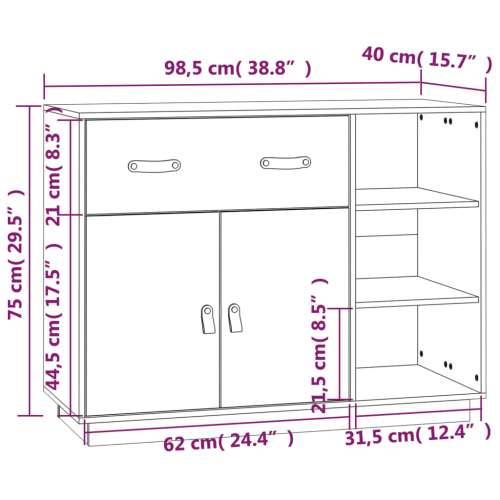 Komoda 98,5 x 40 x 75 cm od masivne borovine - Prirodna 1 Cijena