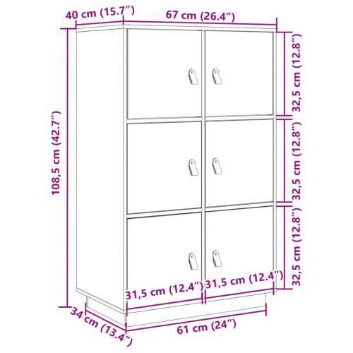 Visoka komoda 67 x 40 x 108,5 cm od masivne borovine - Prirodna 1 Cijena