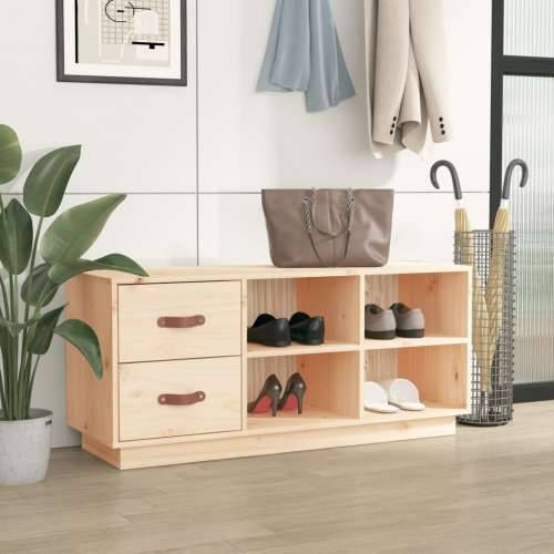 Klupa za cipele 100 x 34 x 45 cm od masivne borovine - Prirodna 1 Cijena