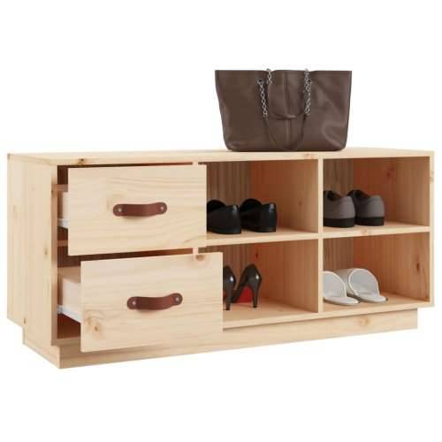 Klupa za cipele 100 x 34 x 45 cm od masivne borovine - Prirodna 1 Cijena