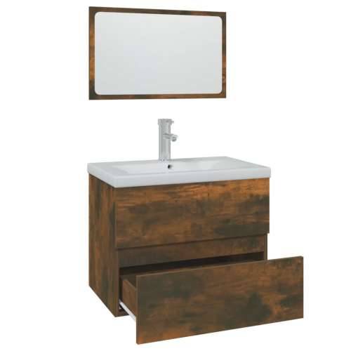 Set kupaonskog namještaja boja hrasta konstruirano drvo - Dimljeni hrast 60 x 38.5 x 45 cm 1 2 Cijena