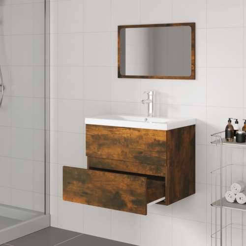 Set kupaonskog namještaja boja hrasta konstruirano drvo - Dimljeni hrast 60 x 38.5 x 45 cm 1 2 Cijena