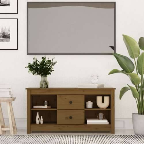 TV ormarić boja meda 103 x 36,5 x 52 cm od masivne borovine - boja meda 1 Cijena