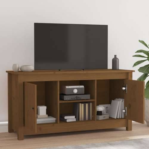 TV ormarić boja meda 103 x 36,5 x 52 cm od masivne borovine - boja meda 1 Cijena