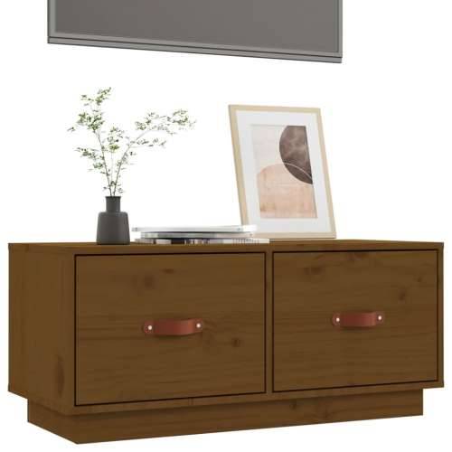 TV ormarić smeđa boja meda 80 x 34 x 35 cm od masivne borovine - boja meda 1 Cijena