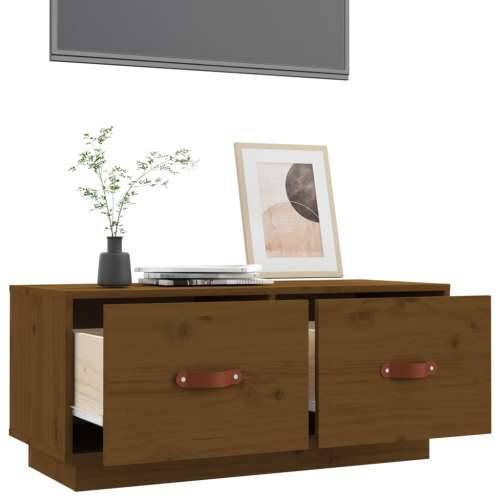TV ormarić smeđa boja meda 80 x 34 x 35 cm od masivne borovine - boja meda 1 Cijena