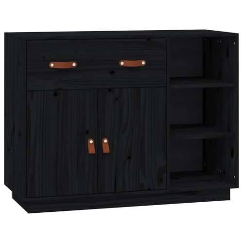 Komoda crna 98,5x40x75 cm od masivne borovine - Crna 1 Cijena
