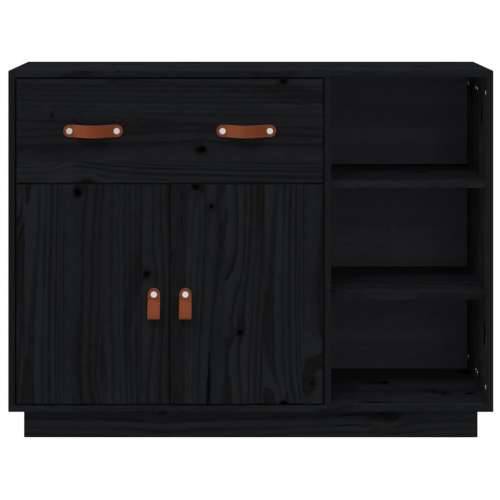 Komoda crna 98,5x40x75 cm od masivne borovine - Crna 1 Cijena