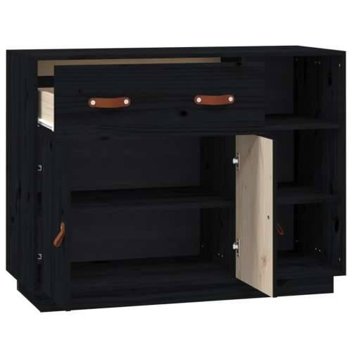 Komoda crna 98,5x40x75 cm od masivne borovine - Crna 1 Cijena