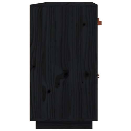 Komoda crna 98,5x40x75 cm od masivne borovine - Crna 1 Cijena