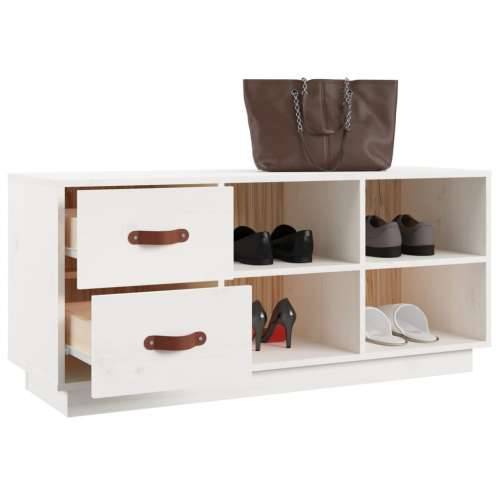 Klupa za cipele bijela 100 x 34x 45 cm od masivne borovine - Bijela 1 Cijena