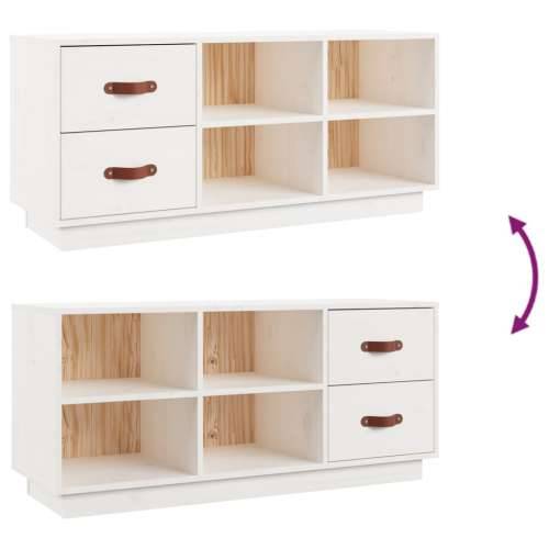 Klupa za cipele bijela 100 x 34x 45 cm od masivne borovine - Bijela 1 Cijena