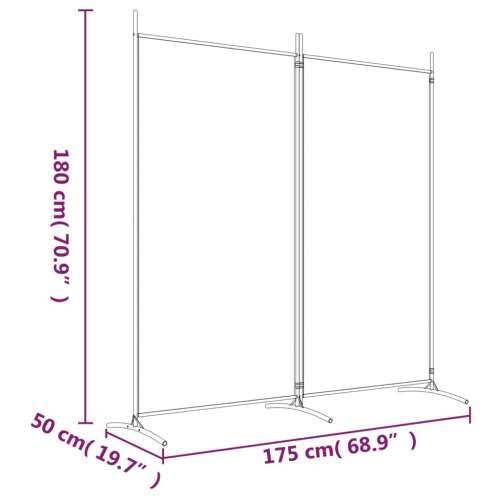 Sobna pregrada s 2 panela crna 175 x 180 cm od tkanine Cijena