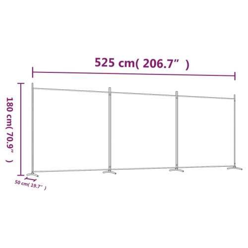 Sobna pregrada s 3 panela bijela 525 x 180 cm od tkanine Cijena